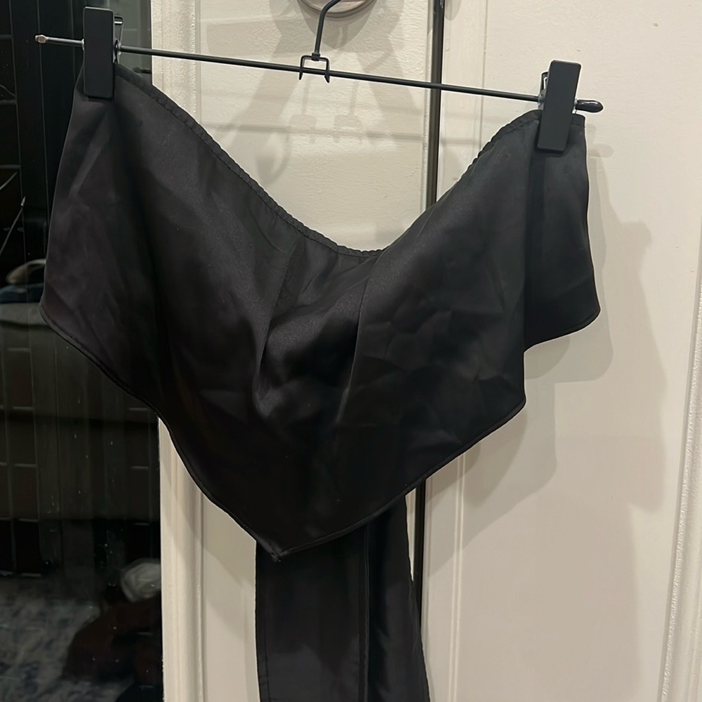 Black tie bandeau top size small